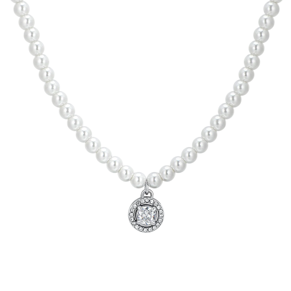 CK 2006 Damenkette aus Edelstahl mit weißen Zirkonien