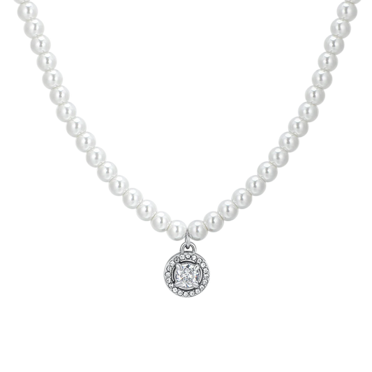 CK 2006 Damenkette aus Edelstahl mit weißen Zirkonien